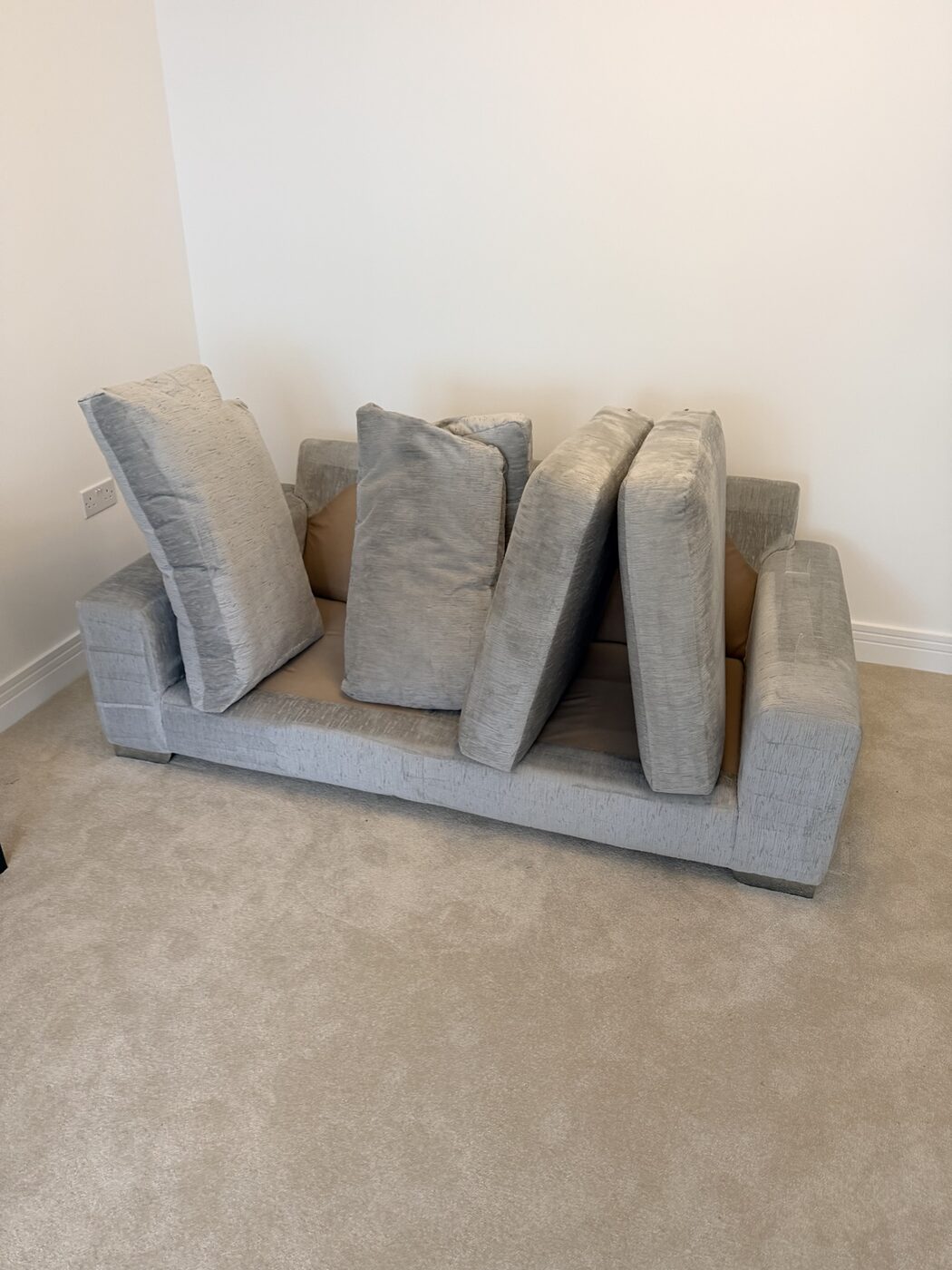 Cleaned polyester sofa cushions drying in Calderwood