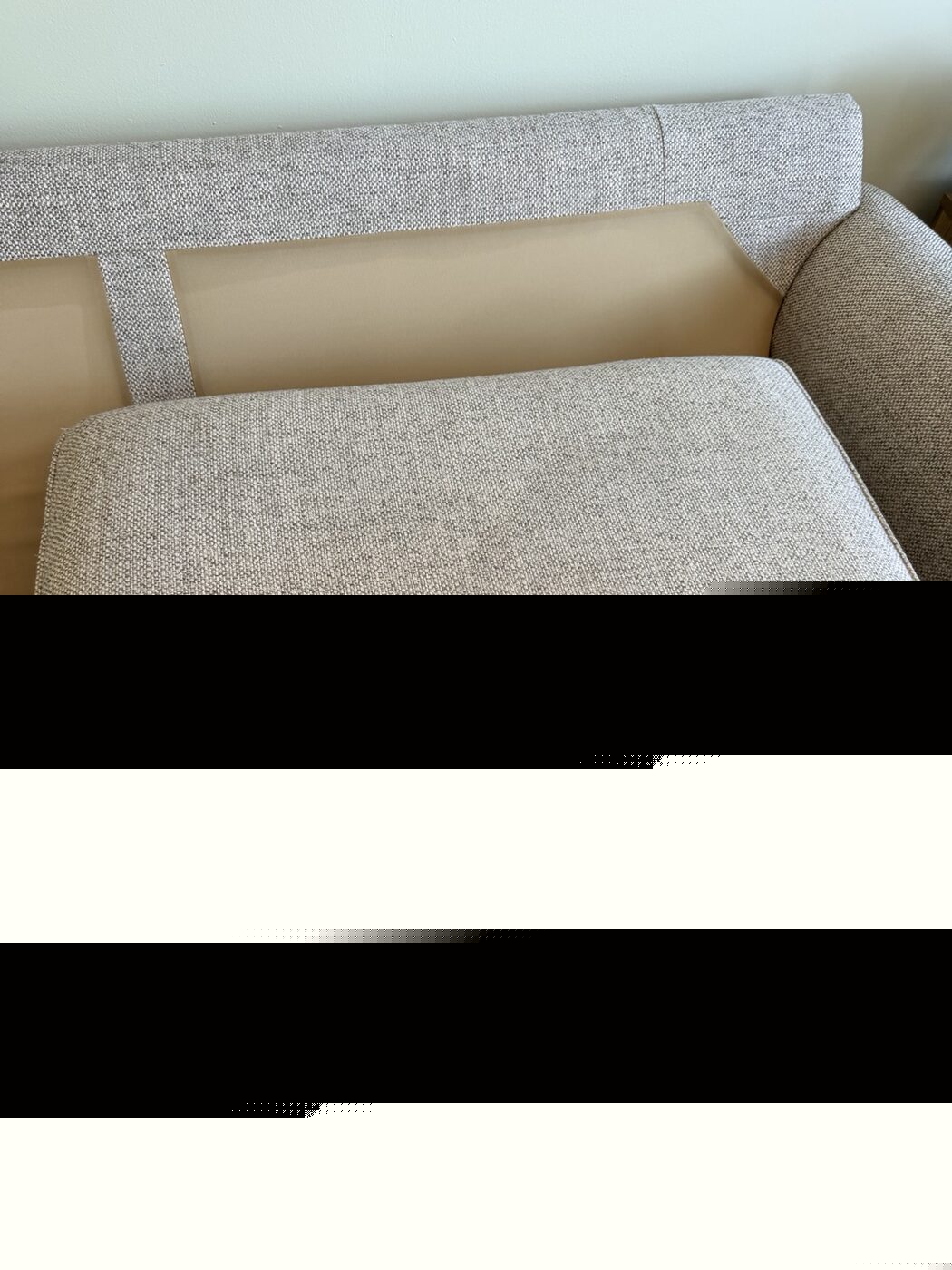 Cleaned Edinburgh sofa cushion after hot-water extraction