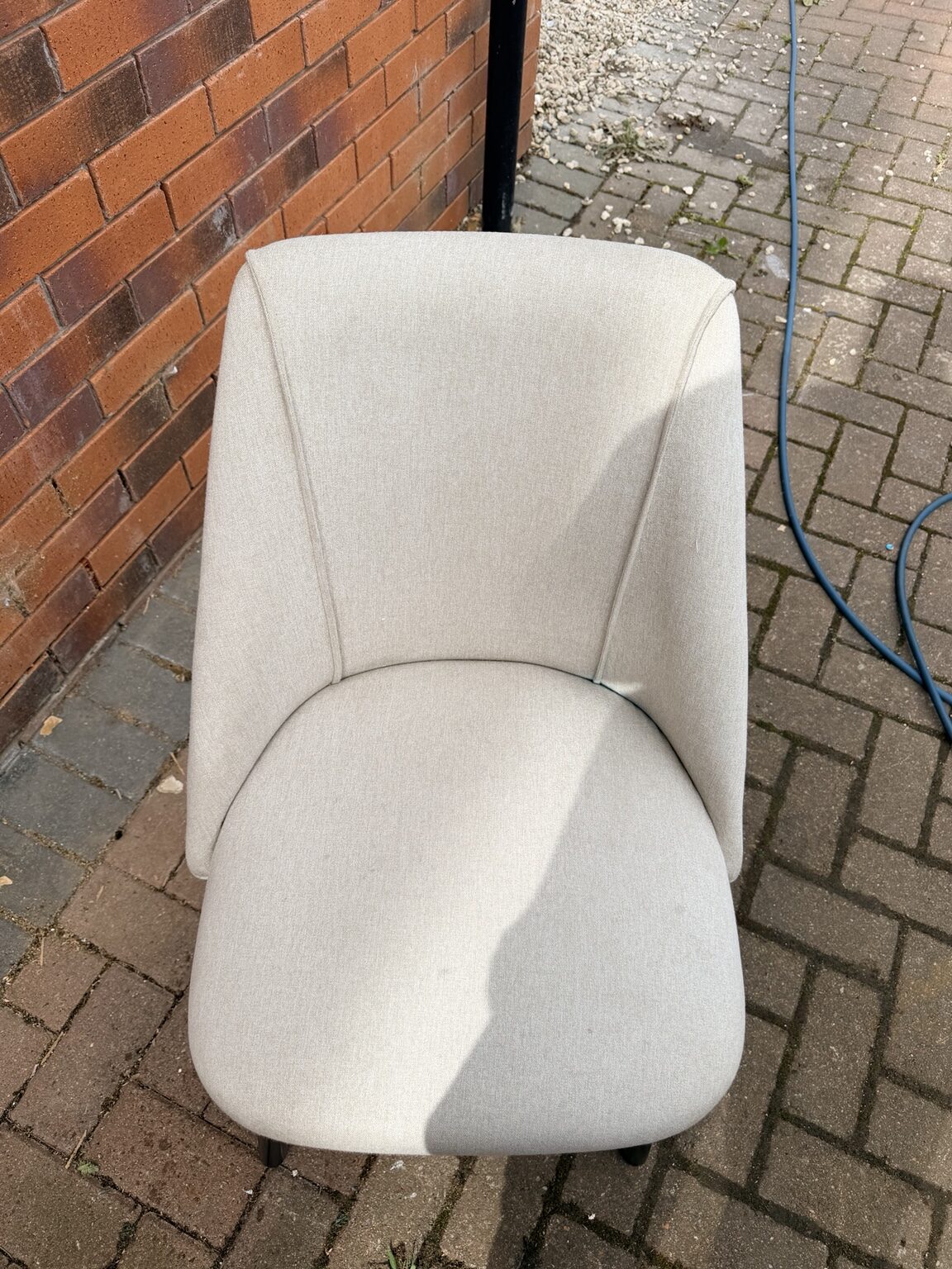 Polyester chair after stains were removed